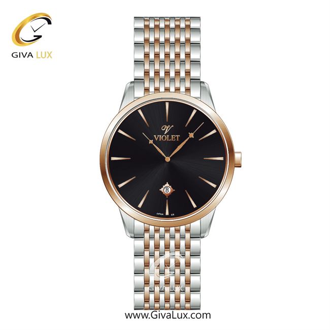 ساعت مچی اورجینال مردانه ویولت VIOLET رزگلد-نقره ای | نقره ای-رزگلد| مشکی| کد رفرنس 0551/2